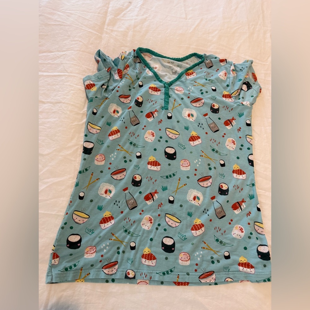Little Sleepies Light Blue Sushi Print Short Bamboo Pajama Set GUC 0600 - Picture 8 of 9